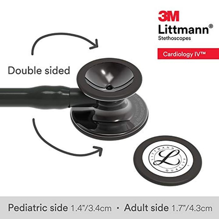 Actual product image 3M Stethoscope Cardiology IV chest piece high gloss smoke/tube tube connection ear hook black