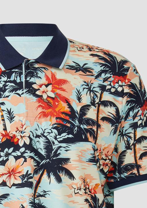 Immagine prodotto S.Oliver Polo-Shirt Poloshirt aus Baumwolle mit All-over-Print (L)