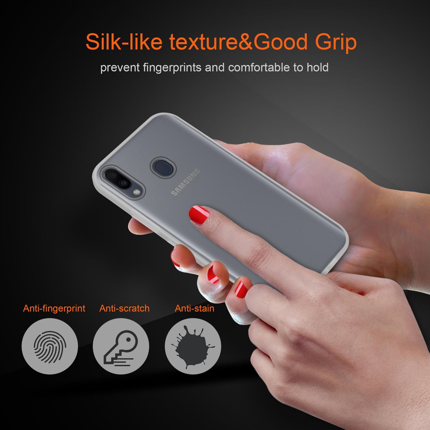 Thumbnail - Cadorabo Hybrid Matt Cover (Samsung Galaxy M20), Smartphone Hülle, Transparent