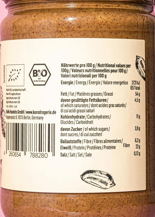 Actual product image KoRo Organic peanut butter with skin (6000 g)