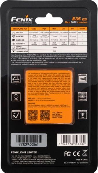 Produktbild Fenix Taschenlampe E35 (11.80 cm, 3000 lm)