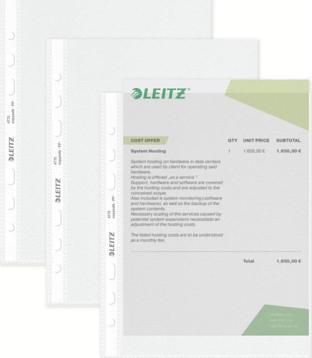 Produktbild Leitz STANDARD - Prospekthüllen PP glatt (A5, 15x)
