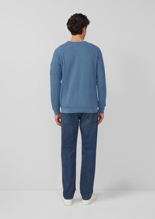 Produktbild s.Oliver Strickpullover Strukturierter Raglanpullover aus Baumwolle mit Ärmeltasche (XL)