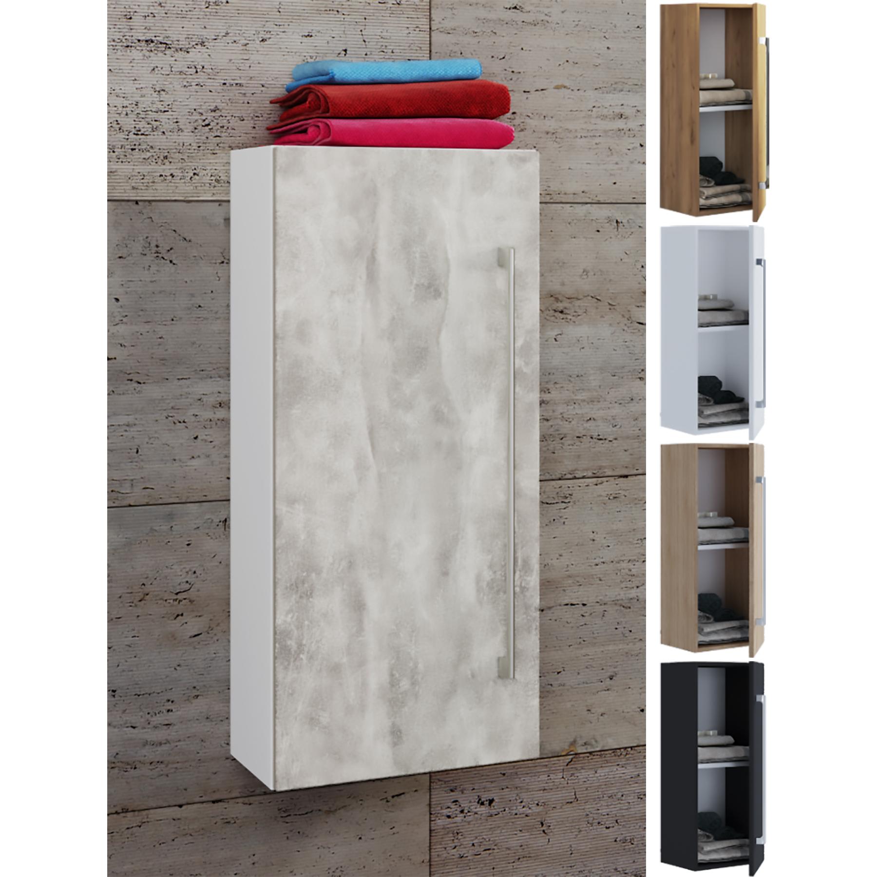 VCM, Badezimmerschrank, Holz Badmöbel Midischrank Badinos Drehtür (33 x 22 x 75 cm)
