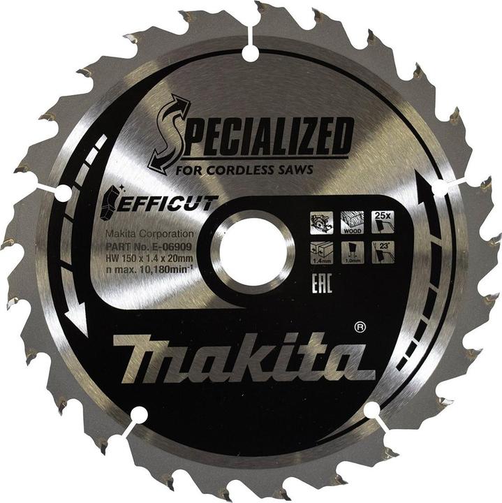 Produktbild Makita Sägeblatt 150x1,4x20, 25Z EFFICUT