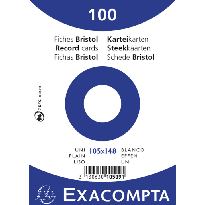 Immagine prodotto Exacompta Formato della scheda: DIN A6 Struttura della riga: vuota (A6, 205 g/m², 100 x)
