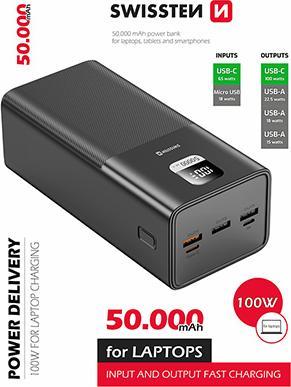Actual product image Swissten Power Line (50000 mAh, 100 W, 185 Wh)