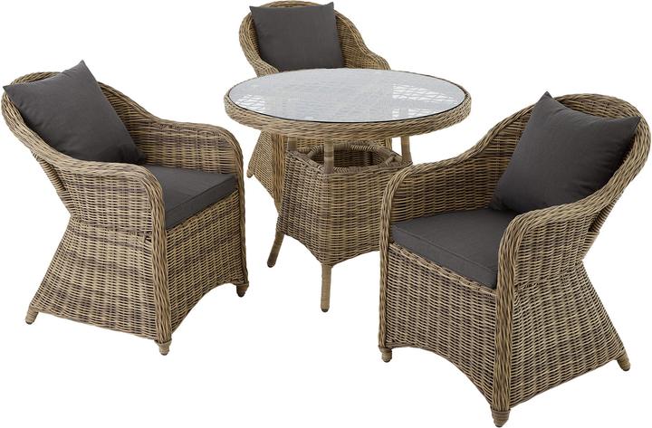 Produktbild tectake Aluminium Rattan Sitzgruppe Zürich 3+1