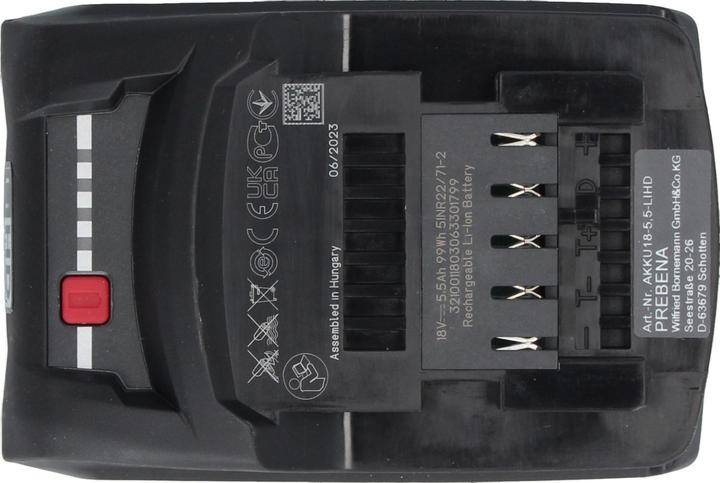 Actual product image Prebena High performance battery LIHD 5,5 Ah / 18 V (18 V)