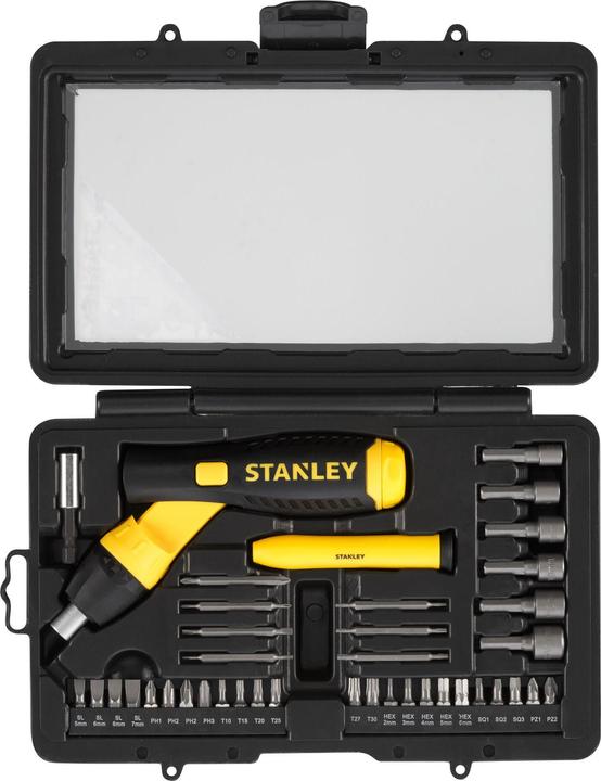 Productafbeelding Stanley Pistoolratelset met draaikoppeling handvat 40 stuks (Gleuf, Phillipps kruissleuf (PH), TX)