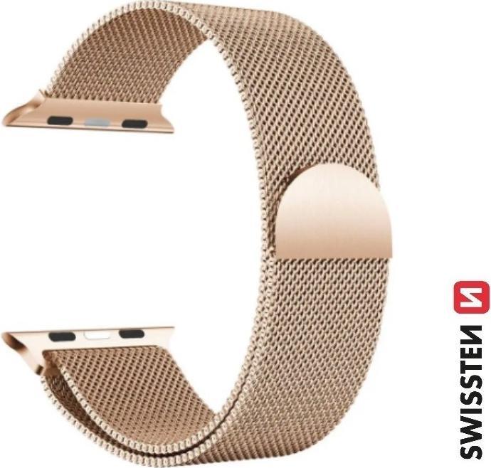Immagine prodotto Swissten Fascia a rete per Apple Watch 38 / 40 / 41 Mm Oro (Acciaio inossidabile, 3, 4, Apple Watch Series 1, Oltranzista)
