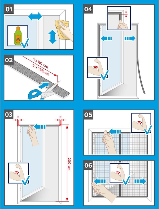 Immagine prodotto tesa Tenda magnetica per balconi e portefinestre, autochiudente, installazione senza foratura (80 x 200 cm)