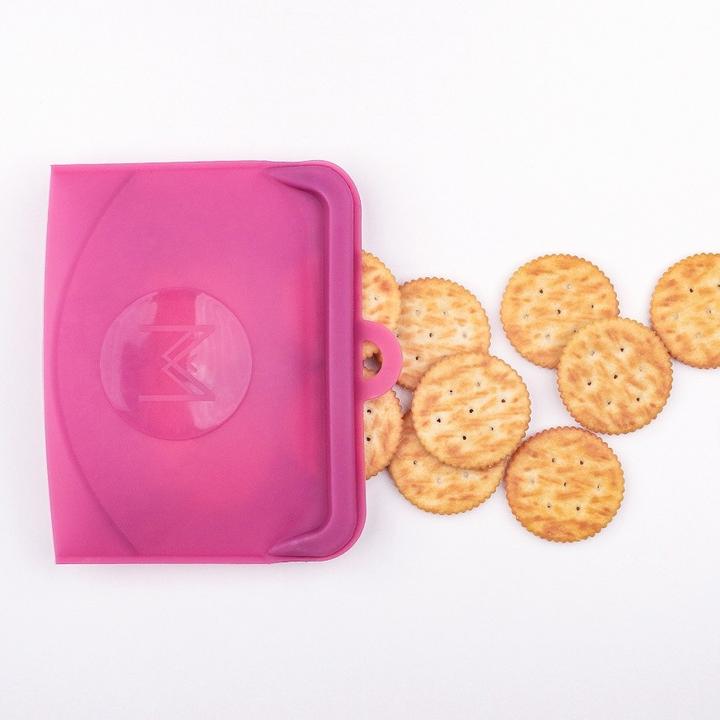 Actual product image MontiiCo Silicone Snack Bag 2-pack, rose
