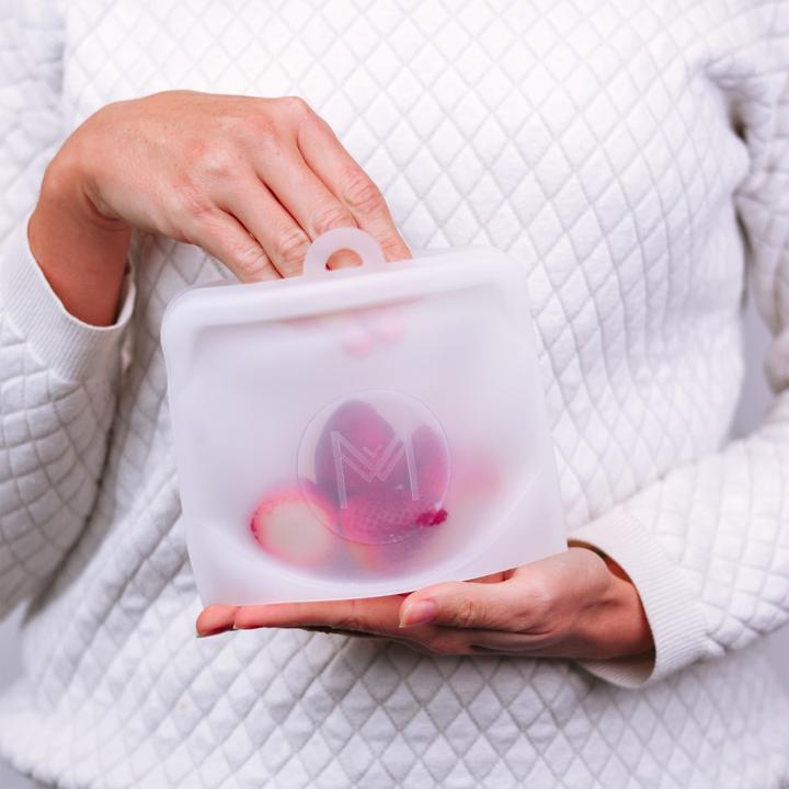 Actual product image MontiiCo Silicone Snack Bag 2-pack, slate