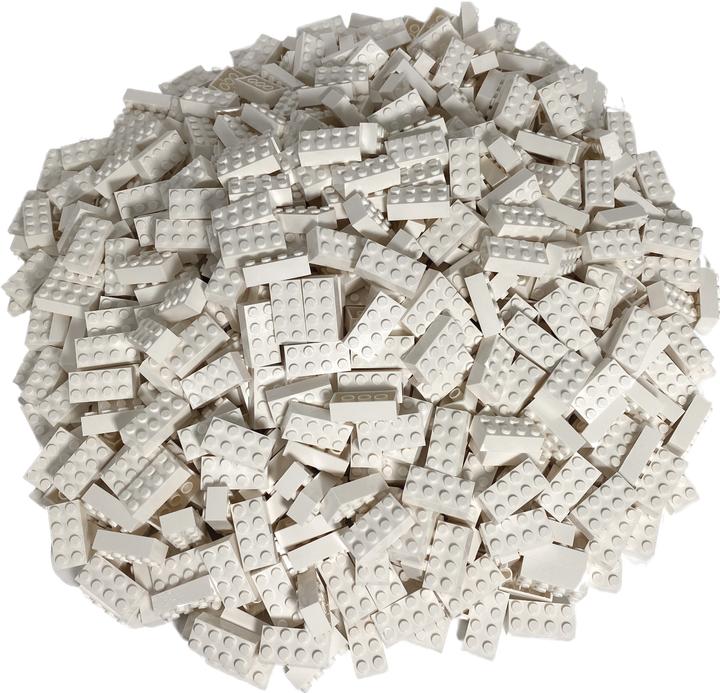 Produktbild LEGO 2x4 Steine Weiss - 250 Stück - White bricks 3001 (3001, LEGO Zubehör)