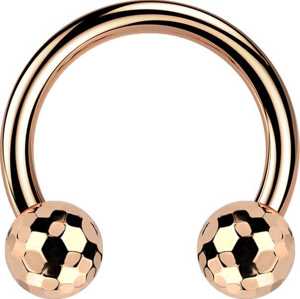Actual product image Star Piercing Micro Threadless Circular Barbell rosegold mit zwei Discokugeln rosegold (without brass, Surgical steel 316L)