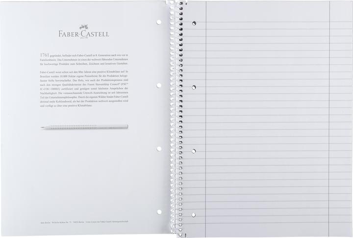 Actual product image Faber-Castell Quaderno con spirale A4 a righe (21 x 29.7 cm, Lined, Soft cover)