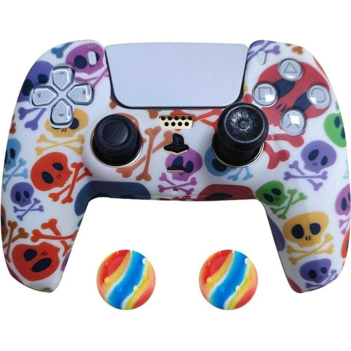 König Design 2 x Schutzhülle für Playstation 5 DualSense Controller Skin Silikon Schutz Motiv (Playstation Classic), Gam...