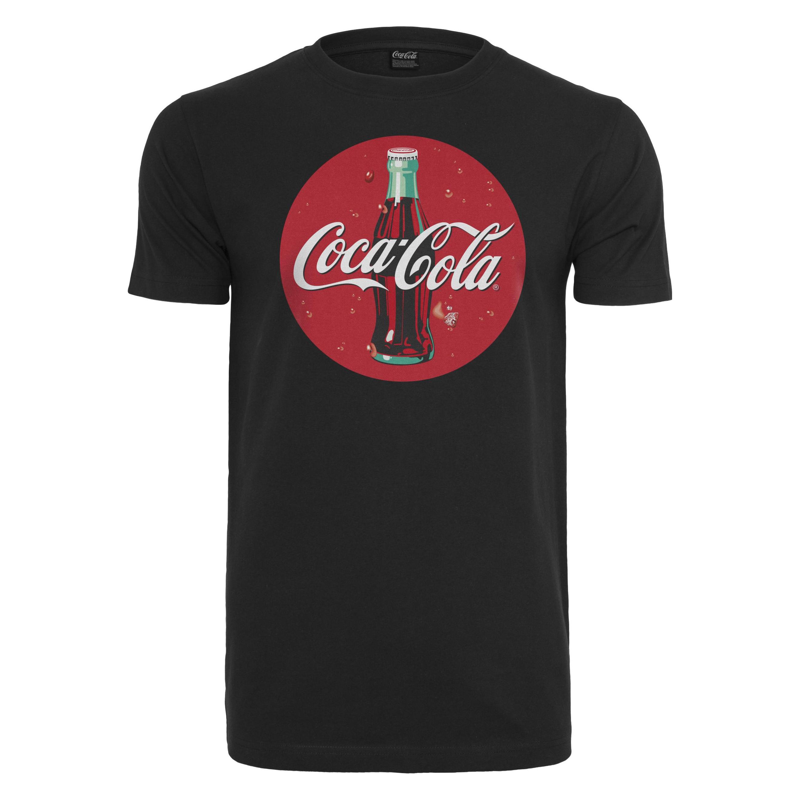 Merchcode, Herren, Shirts, Coca Cola Bottle Logo Tee, Schwarz, (S)