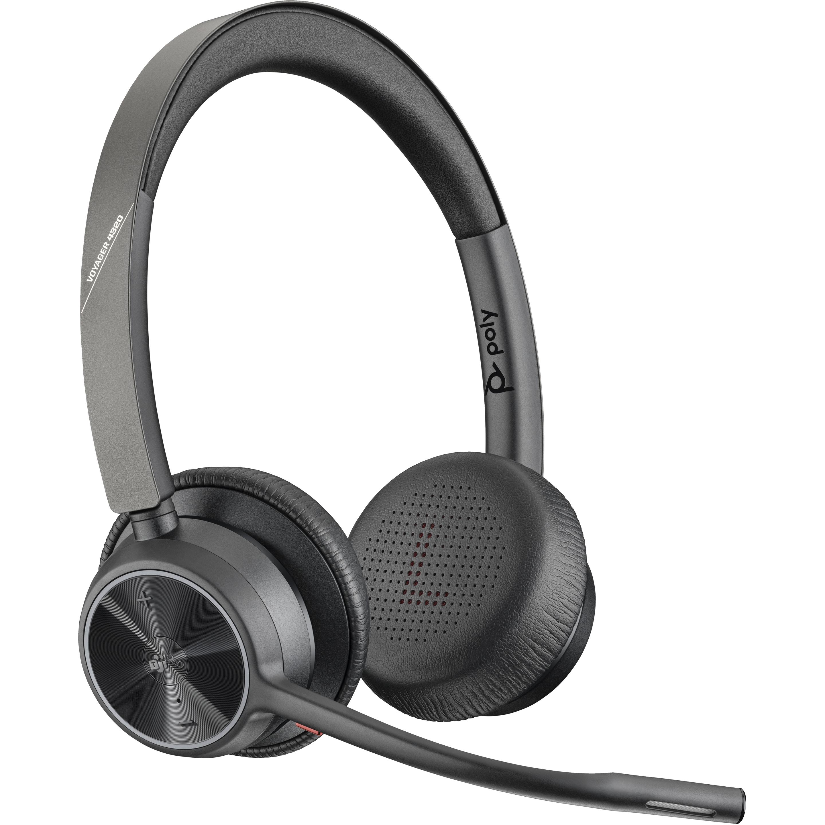 Poly 4320 Teams (USB-A/C), No Stand (Kabellos, USB-A), Office Headset, Schwarz