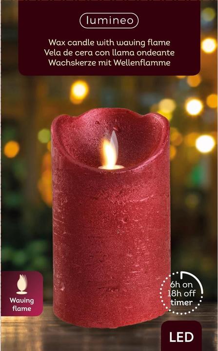 Actual product image Kaemingk Christmas LED candle dancing flame red 12 cm (1x)