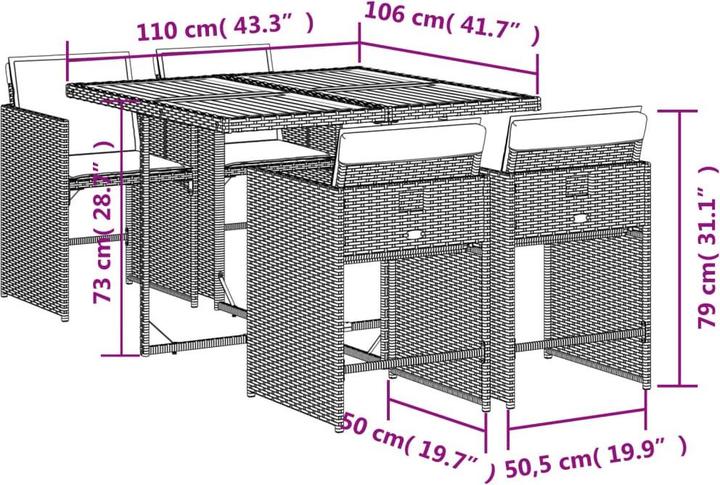 Produktbild vidaXL Garten Essgruppe