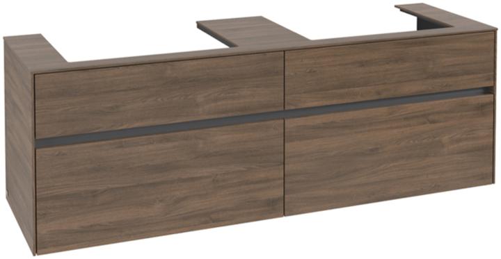 Actual product image Villeroy & Boch Collaro washbasin cabinet 1600x548x500 mm, 4 drawers, for 2 washbasins, C02400 (160 x 50 x 55 cm)