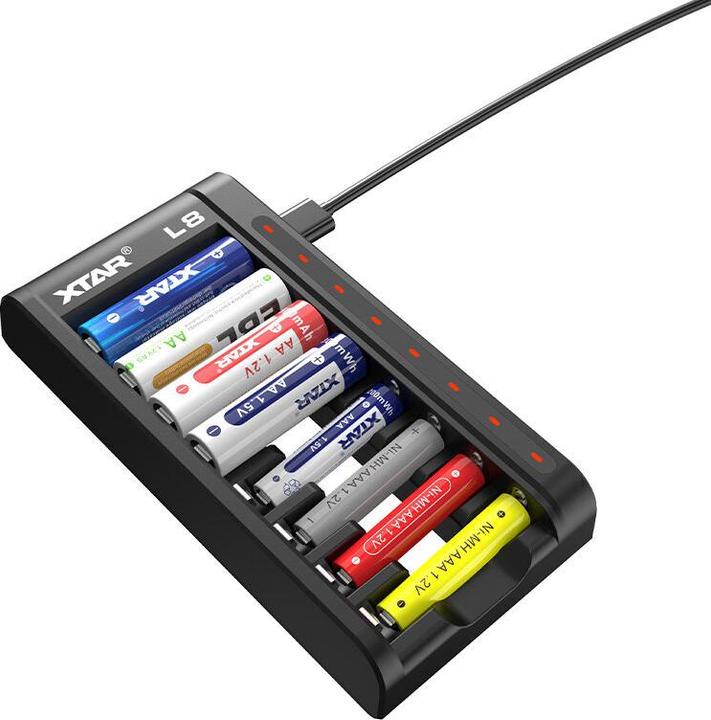 Produktbild Ladegerät für Li-Ion / Ni-MH Akkus XTAR L8 (10 Stk., Ladegerät inkl. Akku)