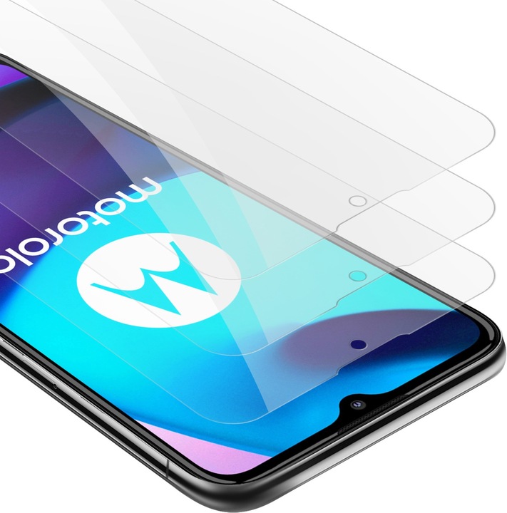 Actual product image Cadorabo 3x Tempered Glass 3er Pack Tempered (3 Piece, Motorola Moto E20, Motorola Moto E40, Motorola E30)