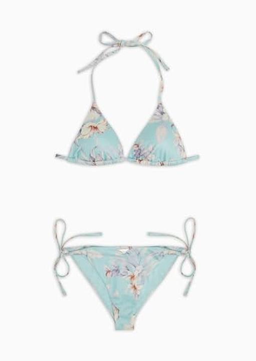 Image du produit Emporio Armani Ensemble bikini triangle et string, imprimé floral brésilien, taille élastique (S)