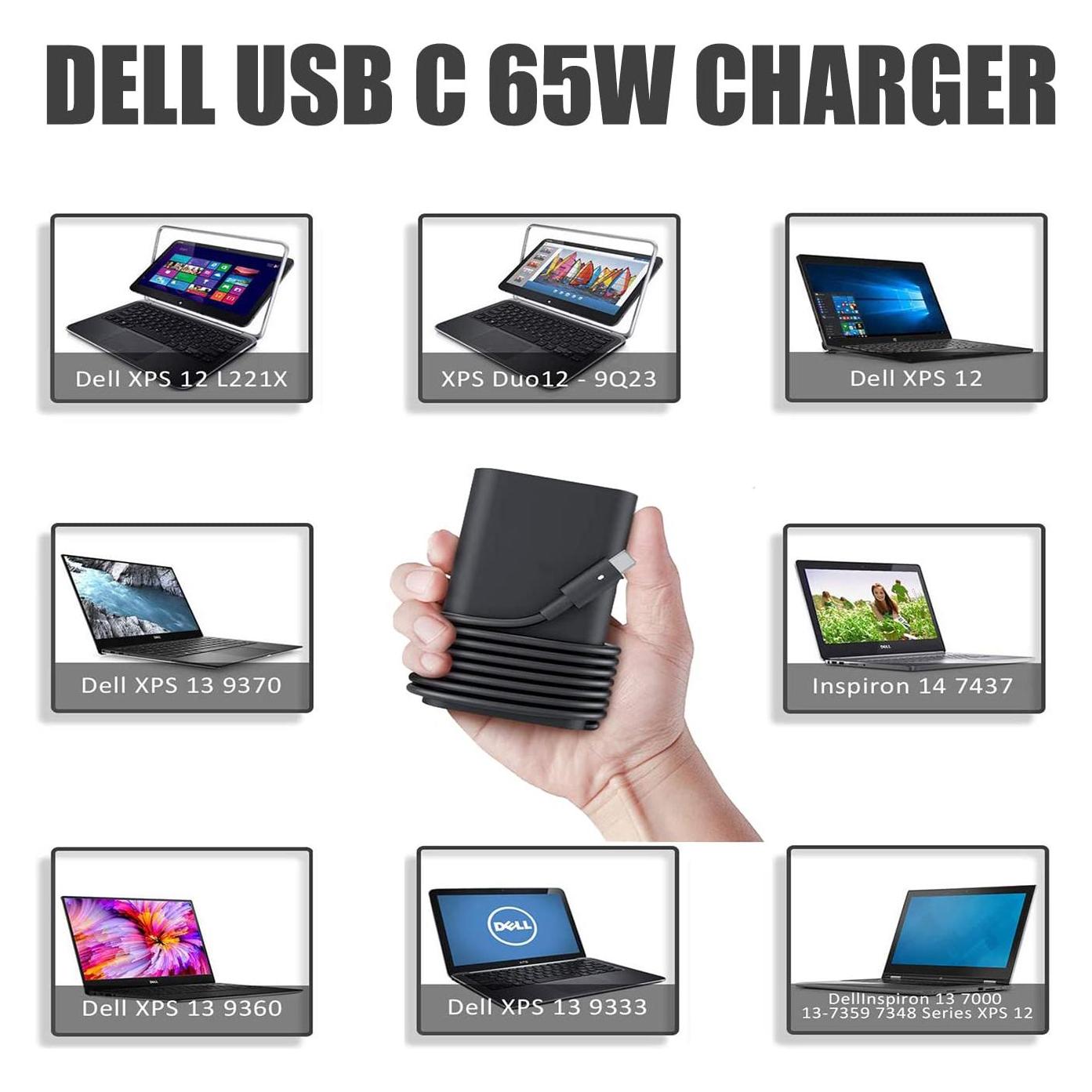 Dell AC Adapter (65W) For Latitude E Series (New Shape) with SA cable (65 W), Notebook Netzteil, Sch