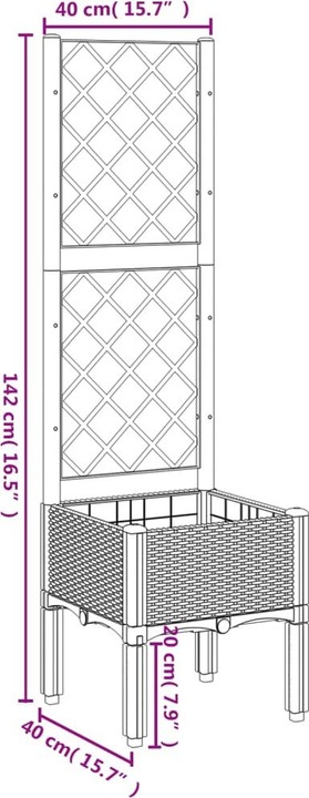 Actual product image VidaXL Planter with trellis PP