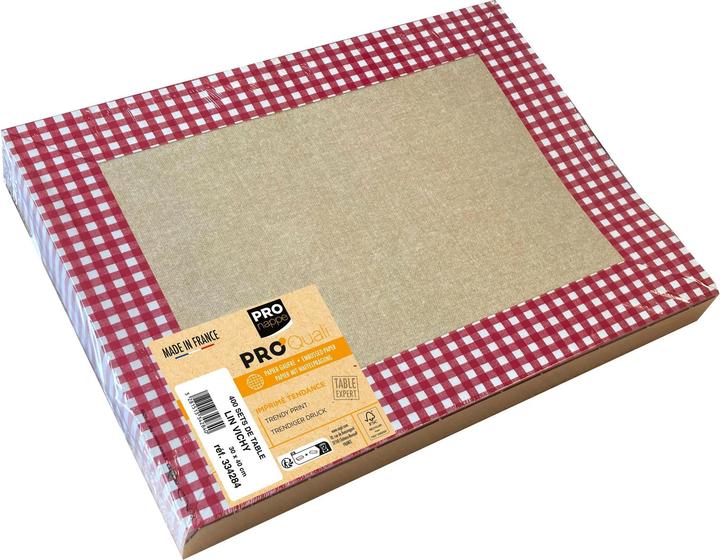 Image du produit PROnappe 400 sets de table en lin vichy multicolore 30,0 x 40,0 cm (4 pcs, 40 x 30 cm)