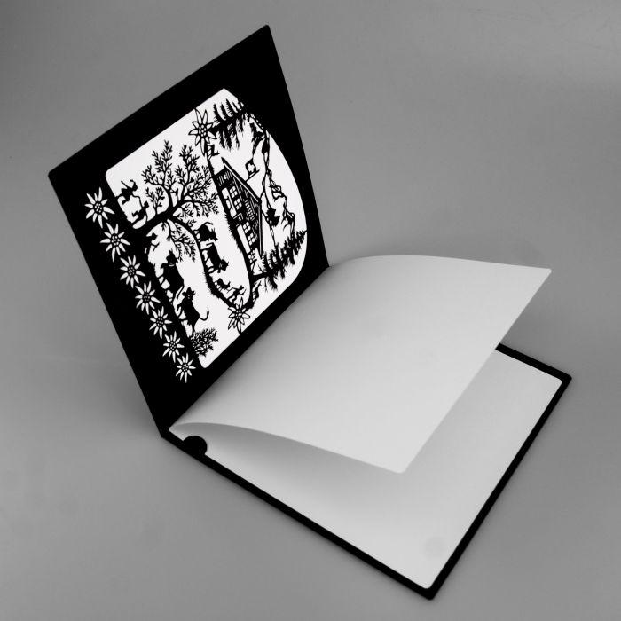 Produktbild Hervorragend Scherenschnitt Karte Bergweg schwarz weiss (1 Stk.)