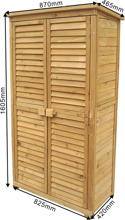 Produktbild Wiltec Gartenhaus Lamellentür Fichtenholz Bitumendach 870x465x1600mm Gerätehaus Schuppen