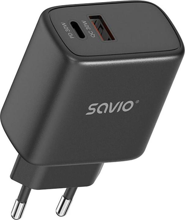 Actual product image Savio Wall charger 30 W Quick Charge, Power Delivery 3.0, LA-06 (30 W, 2 ports)