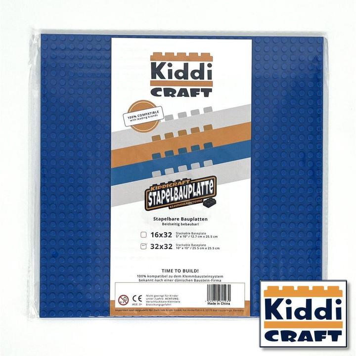 Actual product image Kiddicraft Stackable baseplate 32 x 32 studs (25.5 x 25.5cm) Blue