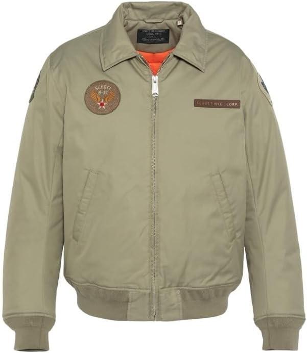 Schott Nyc Giacca bomber con colletto rimovibile e distintivi (3XL)