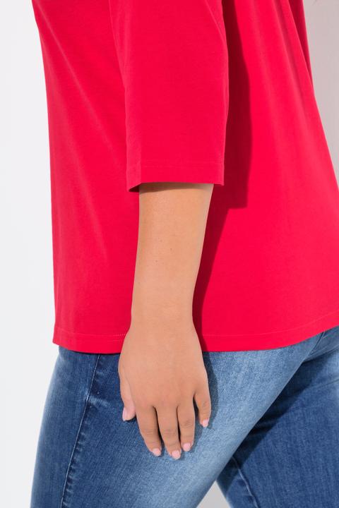 Image du produit Ulla Popken T-shirt à col en V et manches 3/4. Imprimé nom de ville. (46, 48)