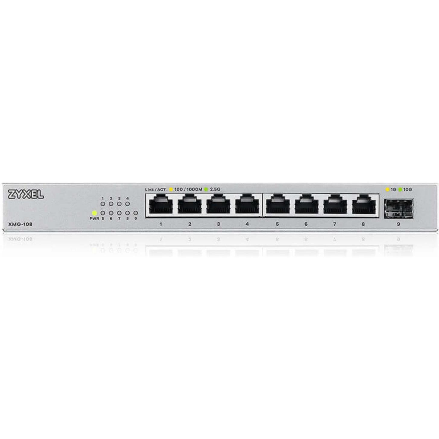 Thumbnail - Zyxel XMG-108 (9 Ports), Netzwerk Switch, Grau