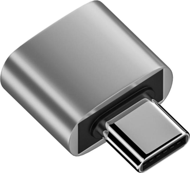 Apfelkiste USB C auf USB A Adapter, Lade-/Datenfunktion, Fast Charge, Silber (USB Typ C, USB-A)