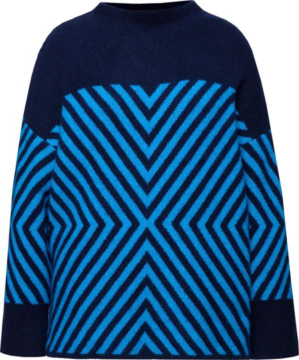 Produktbild Ulla Popken Pullover, grafisches Muster, Stehkragen, Langarm (56)