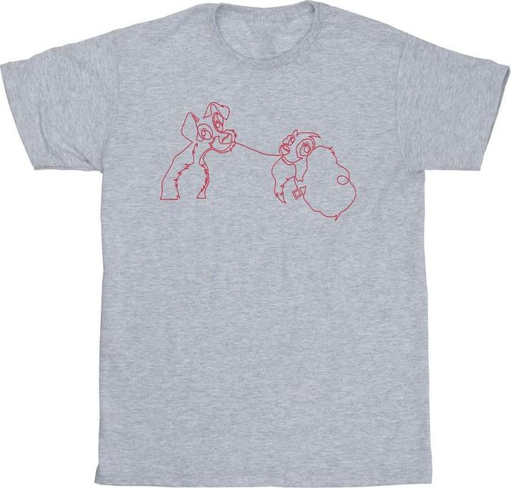Immagine prodotto Disney Lady And The Tramp Spaghetti Outline Maglietta Uomo (4XL)