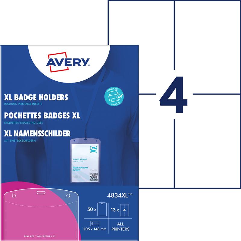 Avery, Informationsschild, Namensschilder-Taschen gross
