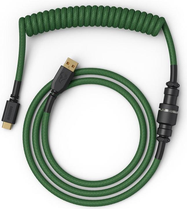 Produktbild Glorious PC Gaming Race Coiled Cable Forest Green, USB-C auf USB-A Spiralkabel (1.37 m, USB 2.0)