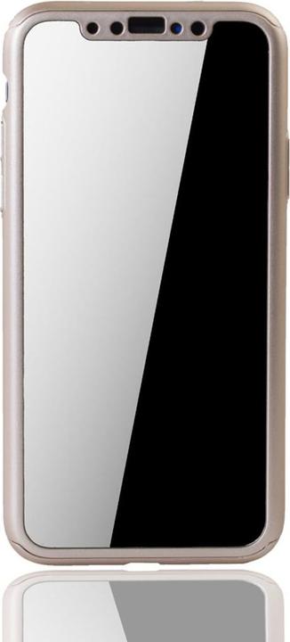 Produktbild König Design Hülle Handy Schutz für Apple iPhone X Full Case Cover Displayschutz Bumper Gold (Apple iPhone X)
