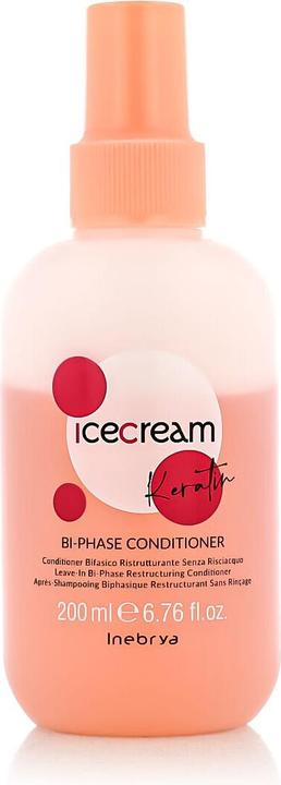 Inebrya Ice Cream Keratin Bi-Phase Conditioner - Spoelvrije tweecomponenten reconstructieve keratine (200 ml)