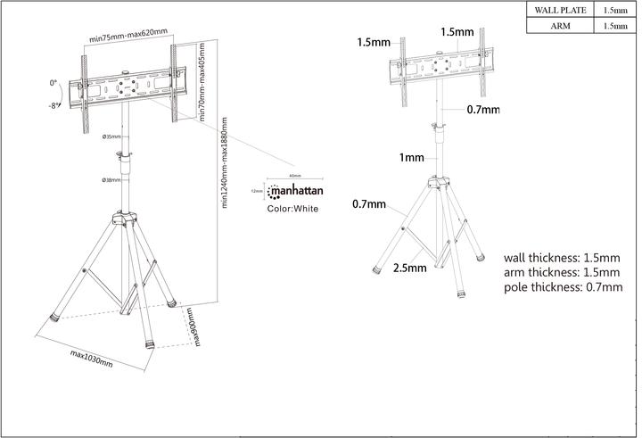 Actual product image Manhattan TV stand (Universal, 70", 35 kg)