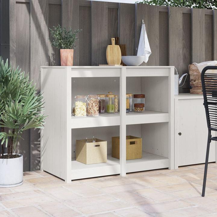 VidaXL Armadio cucina da esterno bianco 106x55x92 cm in legno di pino massiccio