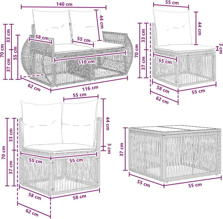 Actual product image vidaXL Gartensofa-set